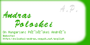 andras poloskei business card